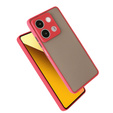 Silicone case for Xiaomi Redmi Note 13 5G, with camera protection, transparent / red + Tempered Glass 9H