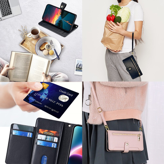 Flip case for Infinix Note 40 Pro, Wallet Zipper Pocket, black