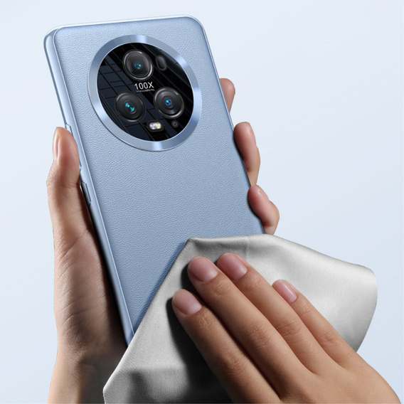 Leather case for Honor Magic 5 Pro, leather hybrid, blue
