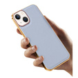 Case for iPhone 14 Plus, Cowhide Leather, grey