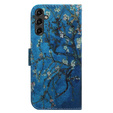 Flip case for Samsung Galaxy A14 4G/5G, Wallet, Sakura, blue