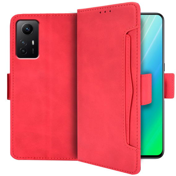 Flip case for Xiaomi Redmi Note 12S, Card Slot, red