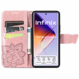 Flip case for Infinix Note 40 Pro Plus, Butterfly, pink rose gold