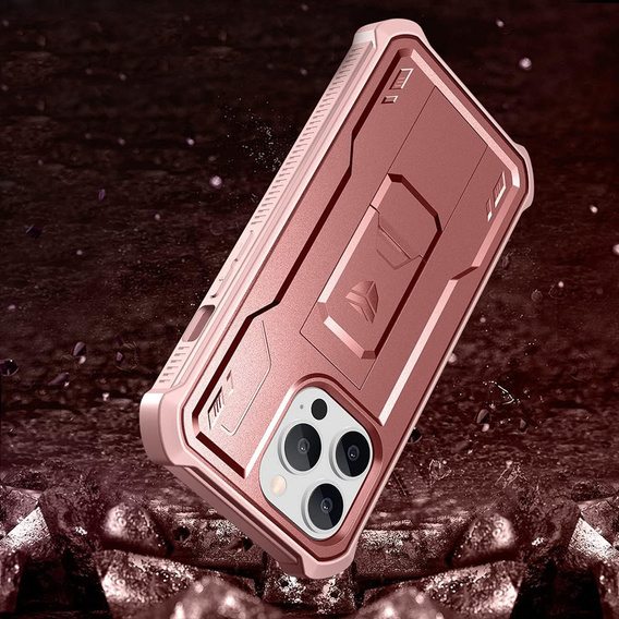 Armored case for iPhone 13 Pro, Dexnor Full Body, pink rose gold