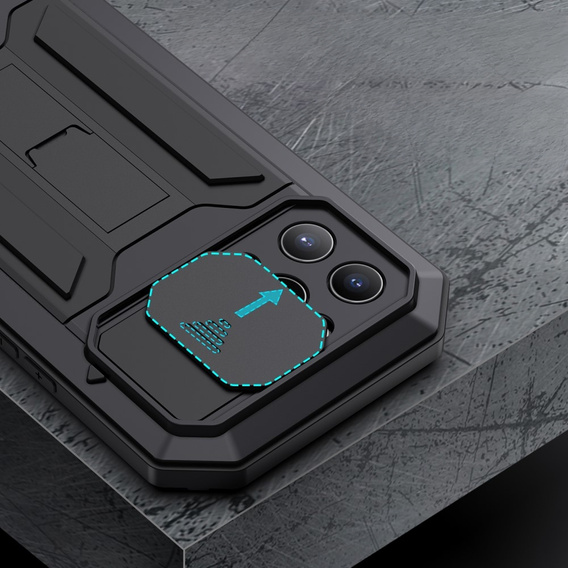 Case for iPhone 13 Pro, R-JUST CamShield Slide, armoured, black