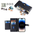 Flip case for iPhone 14 Pro Max, Wallet Zipper Pocket, black