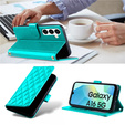 Flip case for Samsung Galaxy A16, Rhombus Crossbody Leather, green