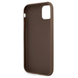 GUESS Case for iPhone 11, 4G Big Metal Logo, brown