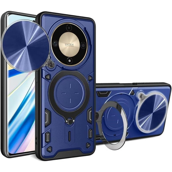 Armor case for Honor Magic 6 Lite 5G, CamShield Slide, blue