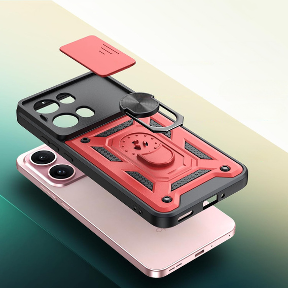 Case for Oppo Reno 13 Pro, CamShield Slide, red