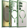 Case for Samsung Galaxy S25 Ultra, Electro MagSafe, green + Screen Glass