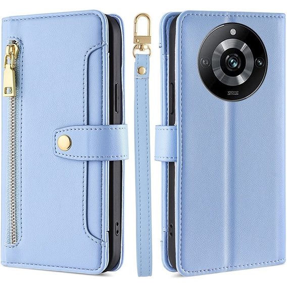 Flip case for Realme 11 Pro 5G / Pro+ 5G, Wallet Zipper Pocket, blue