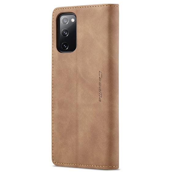 CASEME case for Samsung Galaxy S20 FE, Leather Wallet Case, brown