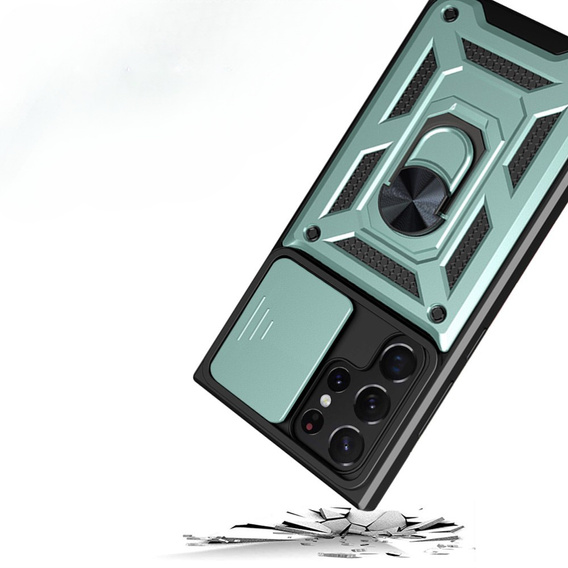 Case for Samsung Galaxy S23 Ultra, CamShield Slide, green