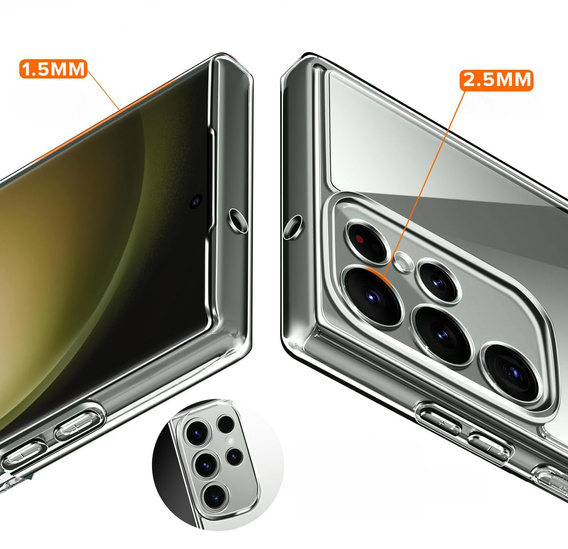 Case for Samsung Galaxy S23 Ultra, Premium Armor Slim, transparent