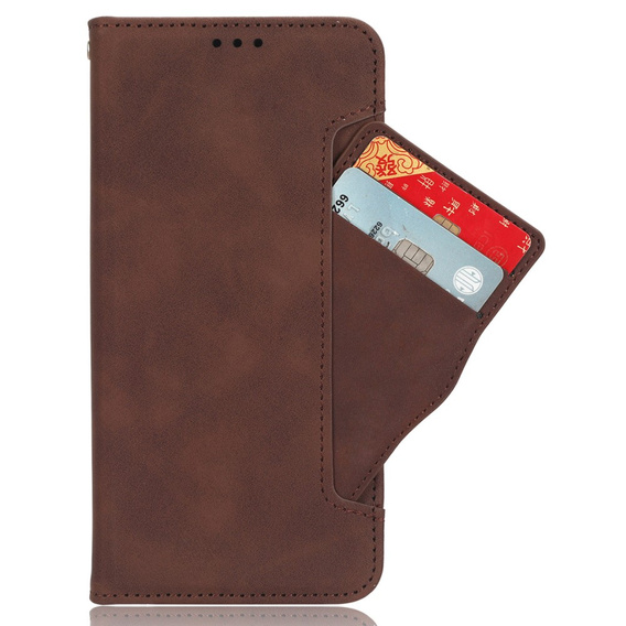 Flip case for Realme C61, Card Slot, brown