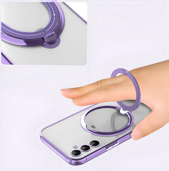 Magnetic Case for Samsung Galaxy A56, for MagSafe, purple + 9H Glass
