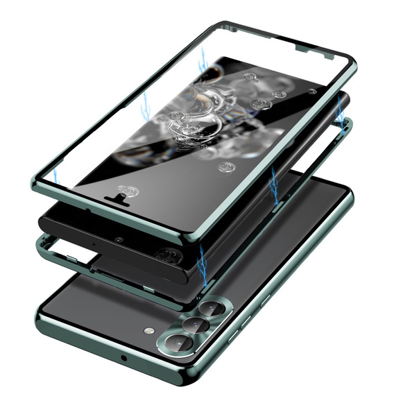 Case for Samsung Galaxy S23, Magnetic Dual Glass, green