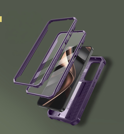 Armored case for Samsung Galaxy S25, Dexnor Full Body (Two Frames), purple