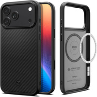 Spigen Enzo Aramid MagSafe case for iPhone 17 Pro Max, carbon black