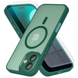 Case for iPhone 16 Plus, for MagSafe, ERBORD Matt Case, green + Screen Glass