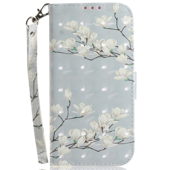 Flip case for Oppo Reno 11F 5G, Wallet, Magnolia Flowers grey