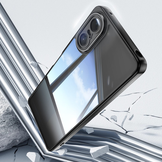 Case for Sony Xperia 10 VI, Fusion Hybrid, with camera protection, transparent / black
