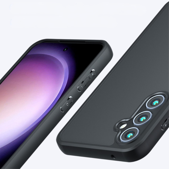 Case for Samsung Galaxy A25 5G, Fusion, transparent / black + 9H glass