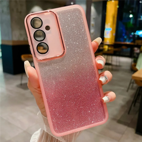 Case for Samsung Galaxy M55 5G, Glittery Powder, pink