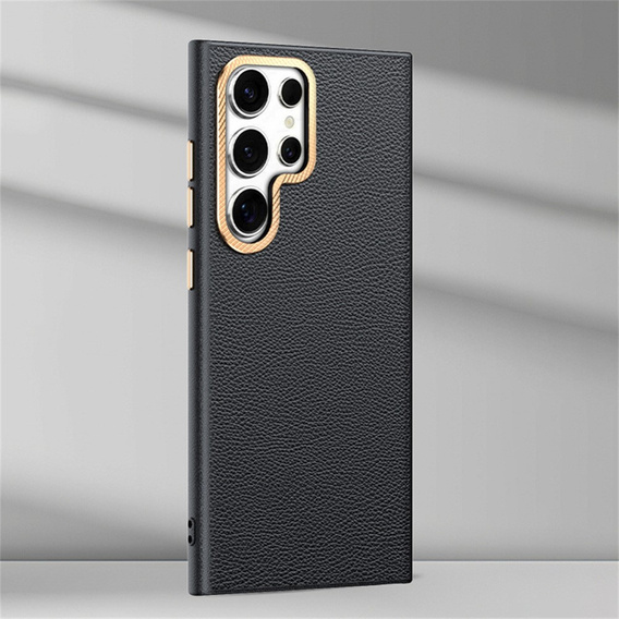 Leather case for Samsung Galaxy S25 Ultra, leather hybrid, black
