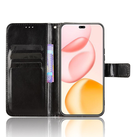 Flip case for Honor 400 Pro 5G, Crazy Horse Wallet, black