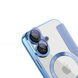 Flip case for iPhone 16, RFID Wallet MagSafe CamShield, blue