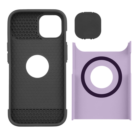 ERBORD MagSafe Cam Slider Case, purple + screen protector for iPhone 13 / iPhone 14