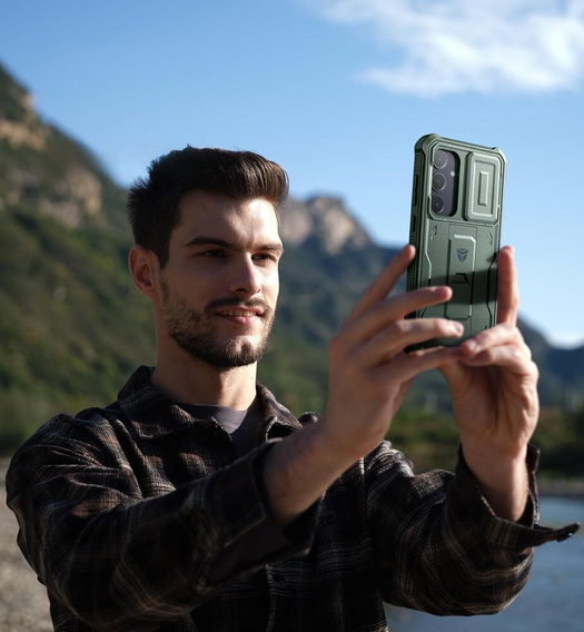 Armored case for Samsung Galaxy S24 Plus, Dexnor Full Body (Two Frames), green