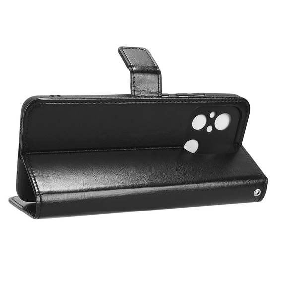 Flip case for Xiaomi Redmi 12C, Crazy Horse Wallet, black
