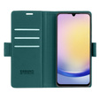 Case for Samsung Galaxy A25 5G, ERBORD Glossy Litchi, wallet with flap, green