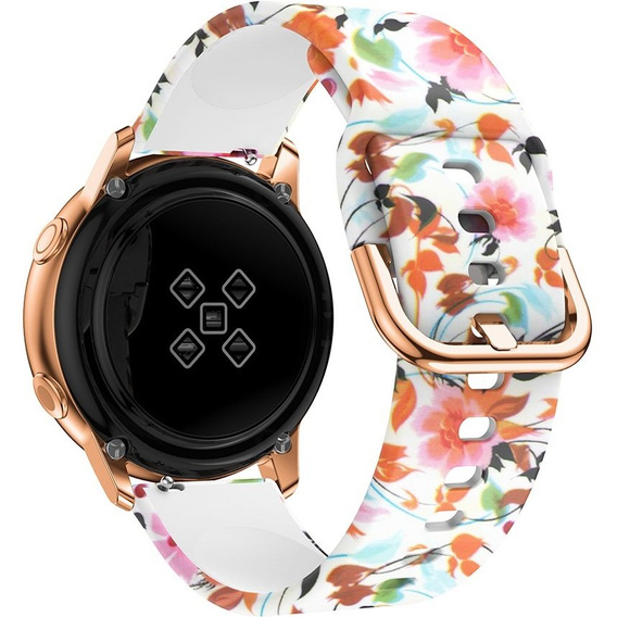 Silicone Strap for Samsung Galaxy Watch Active 20mm, Bird and Flower