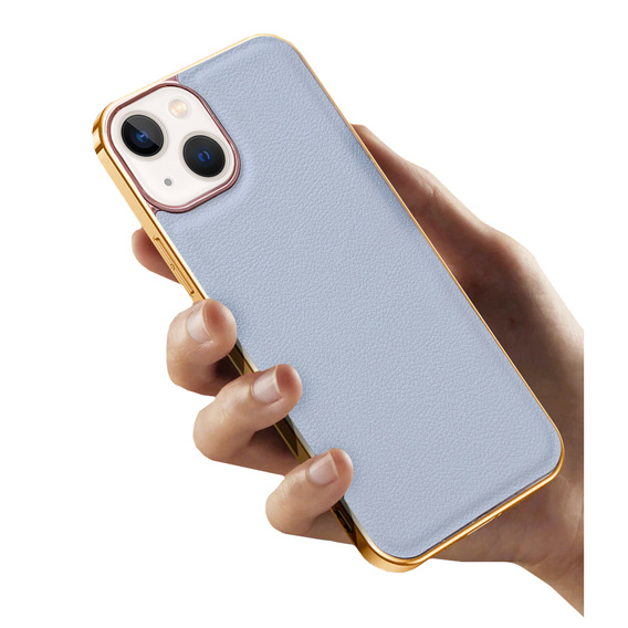 Case for iPhone 14, Cowhide Leather, grey