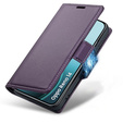 Case for Oppo Reno 14, ERBORD Glossy Litchi, wallet with flap, purple
