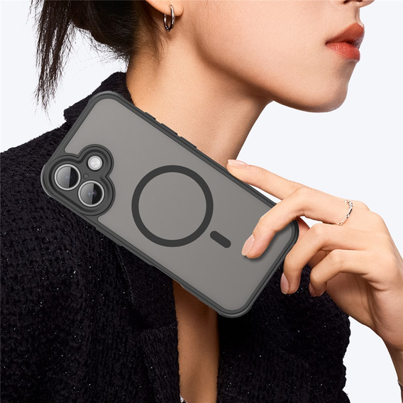 Case for iPhone 17, for MagSafe, with camera protection, tinted with black border