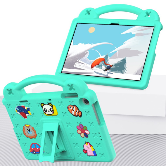 Children's case for Lenovo Tab M10 10.1 Gen 3 TB-328FU/TB-328XU, Cute Patterns, with stand, green