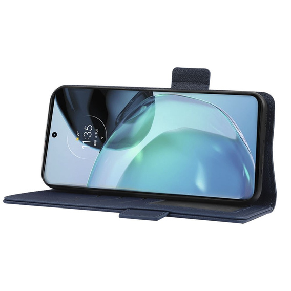 Flip case for Motorola Moto G72, Wallet Thin Magnet, dark blue