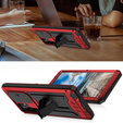 Armored case for Samsung Galaxy S22 Ultra, R-JUST CamShield Slide, red