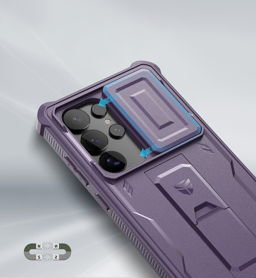Armored case for Samsung Galaxy S25 Ultra, Dexnor Full Body (Two Frames), purple