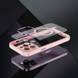Case for iPhone 15 Pro, ERBORD Impact Guard, MagSafe, pink