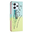 Flip case for Xiaomi Redmi 12 4G, Wallet, feather, blue