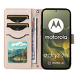Rhombus Crossbody Leather Flip Case for Motorola Edge 70
