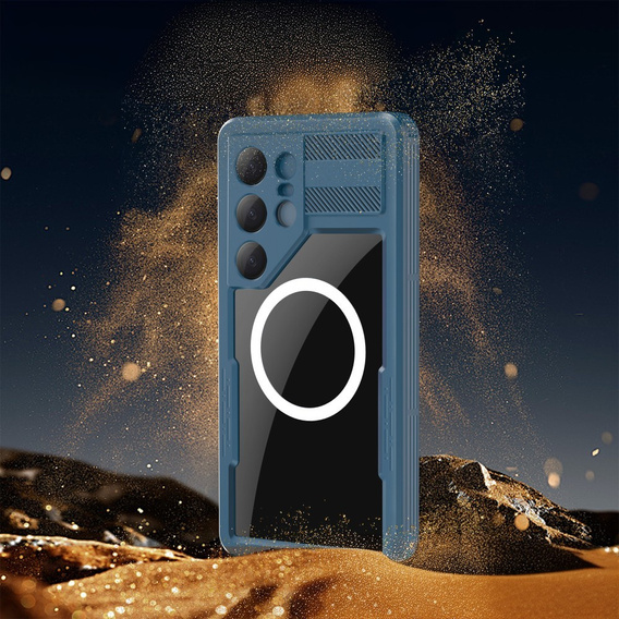 Waterproof case for Samsung Galaxy S25 Ultra, Redpepper, for MagSafe, blue