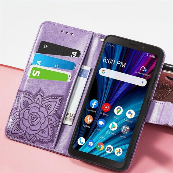 Flip case for T Phone 2 5G, Butterfly, purple