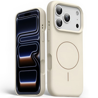 Silicone sleeve for iPhone 17 Pro, for MagSafe, anti-shock, beige
